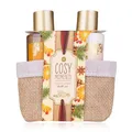 Produktbild: Accentra - Duschset Frauen Geschenkset COSY MOMENTS in schöner Geschenkbox aus Jute, 2-teiliges Pflegeset mit Duschgel und Bodylotion - Wellness Geschenk Set zum Geburtstag, Valentinstag, Weihnachten