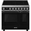 Produktbild: Smeg Kombistandherd, SMEG CPF92IMBL, Induktion, Schwarz, 90 cm
