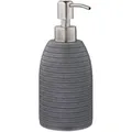 Produktbild: Relaxdays Seifenspender Rillen, 10031053111, stehend, Kunststein und Edelstahl, grau, 300ml