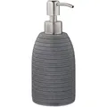 Produktbild: Relaxdays Seifenspender, 300 ml, nachfüllbar, Bad, WC, Küche, Flüssigseifenspender, Polyresin, Edelstahlpumpe, grau
