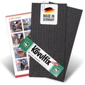 Produktbild: Langlauf Schuhbedarf Schuhsohlen Reparatur Set mit Kövulfix 120g + 2 Stück schwarze Gummiplatten + Anleitung -Schuhreparatur Set - Schuhsohlengummi, Schuhkleber