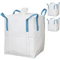 Produktbild: BIG BAG 90x90x110 cm Groß - Hohe Stabilität bis 1500kg, Entsorgung BigBags mit 4 Schlaufen (BigBag mit Füllschürze, 3 Stück)