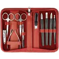 Produktbild: Nagelset Maniküre Pediküre Set 10 teilig Nagelschere Nagelzange Pinzette rot
