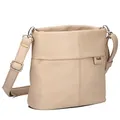 Produktbild: Zwei Damen Handtasche Mademoiselle.M M8 Crossbody Bag 3 L Umhängetasche aus Kunstleder mit Geheimfach & Hauptfach mit Reißverschluss, inkl. kurzem & langen abnehmbaren Schultergurt (oat)