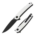 Produktbild: Böker MAGNUM® Empery Klappmesser – 1 Hand Flipper Messer mit Clip – Linerlock Taschenmesser mit schwarzer 8,1 cm Droppoint Klinge – Gentleman Folder Knife mit G10 Griff weiß