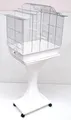 Produktbild: Mega Vogelkäfig Wellensittich Kanarien mit Ständer weiß