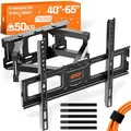 Produktbild: RICOO S5244 TV Wandhalterung Schwenkbar für 40-65 Zoll Fernseher TV Halterung bis 50 Kg VESA 200x200 bis VESA 400x400 Wandhalterung Fernseher Halterung Neigbare Fernsehhalterung Wand Schwenkbar