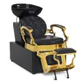 Produktbild: BarberPub Friseurstuhl mit Waschbecken Retro 8653 (Gold-Schwarz/Kunstleder)
