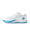 Produktbild: Wilson Rush Pro Ace Herren-Tennisschuhe, Sichere Passform und Dynamische Unterstützung, Verbesserte Stabilität und Traktion, Weiß/Atomic Blue, Größe 11,5