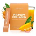 Produktbild: natu.care - Natürlich Collagen Pulver 5000 mg - Kollagen Pulver Hydrolysat - Marine Collagen Powder mit Vitamin C - Peptide Typ 1 - Kolagenpulver Hochdosiert Haut Haare (30 Portionen, Mango-Maracuja)