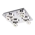 Produktbild: LED Deckenstrahler Metall verstellbar 40 cm breit Chrom 3000K Deckenlampe