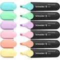 Produktbild: 6 Schneider Job Pastell Textmarker farbsortiert Keilspitze 1,0 - 5,0 mm