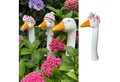 Produktbild: Online-Fuchs Gartenfigur als Gartenstecker Gänsehals, Gans mit BLUMENKRANZ Tiere Deko groß, Maße ca. 36 cm hoch, 15 cm lang und 8 cm breit, Ganter