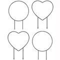 Produktbild: 4 x schwarzes Eisen-Gartenspalier, Gartenstecker für Kletterpflanzen, rostfrei, Ranken, Pflanzen-Stützrahmen, Kletterpflanzen-Halter, Regal für Garten, Stiel, Ranken, rund und herzförmig