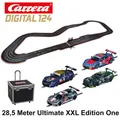 Produktbild: Carrera Digital 124 SET Ultimate XXL Edition One 28,5M 4 Fahrzeuge Alu-Trolley