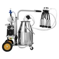 Produktbild: VEVOR Elektrische Kuh-Melkmaschine, 6,6 Gal / 25 L 304 Edelstahl Eimer, automatische Pulsation Vakuum Melker, tragbare Melker mit Lebensmittel-Silikon-Becher und Schläuche, einstellbarer Druck