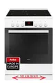 Produktbild: Amica 913 001 Weiß 60cm Standherd Timer Heißluft Glaskeramik Kochfeld Teleskopauszüge