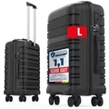 Produktbild: GENTOR Hartschalen-Trolley Koffer Reisekoffer Hartschalenkoffer Trolley Rollkoffer Handgepäck, 4 Rollen, PP Harteschalenkoffer & Reisekoffer schwarz
