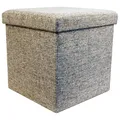 Produktbild: ECHTWERK Sitzwürfel, Storecube, Polsterhocker mit Stauraum, Faltbare Aufbewahrungsbox, Fußhocker, klappbar, Funktion als Beistelltisch, Abnehmbarer Deckel, Strukturstoff, grau, Circa 38 x 38 x 38 cm