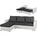 Produktbild: Ecksofa - weiß-schwarz - Liegefunktion