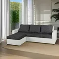 Produktbild: P & B Ecksofa, Schwarz, Weiß, Textil, Füllung: Schaumstoffflocken, seitenverkehrt montierbar, 228x147 cm, Liegefunktion, Rücken echt, Wohnzimmer, Sofas & Couches, Wohnlandschaften, Ecksofas mit Schlaffunktion
