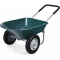 Produktbild: Goplus - Schiebkarre, Schubkarre mit 2 Luftreifen mit Metall Felge & pp Wanne & Softgrip-Griffe, Bauschubkarre mit Tragkraft, für pferdemist & Erde &