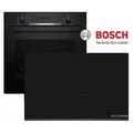 Produktbild: Bosch Induktion Herdset Autark Backofen Schwarz 3D Kochfeld Induktion 80cm - Schwarz
