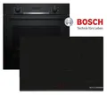 Produktbild: Bosch Induktion Herdset Autark Backofen Schwarz 3D Kochfeld Induktion 80cm