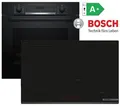 Produktbild: Bosch Induktion Herdset Autark Backofen Schwarz 3D  Kochfeld Induktion 80cm