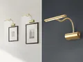 Produktbild: Klassische LED Bilderleuchte flexibel zeitlose Spiegelleuchte in Messing dimmbar