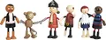 Produktbild: small foot Biegepuppen Piraten Figuren aus Holz, 5 Piraten und 1 Affe, detailreich und flexibel, ab 3 Jahren, 12412