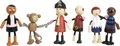 Produktbild: small foot Biegepuppen Piraten Figuren aus Holz, 5 Piraten und 1 Affe, detailrei