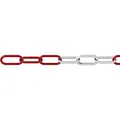Produktbild: Dörner + Helmer Rundstahlkette, 6mm Dicke, 15m Länge, Verzinkter Stahl, Langgliedrig, 160kg Tragkraft, Rot/Weiß