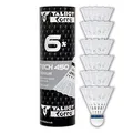 Produktbild: Talbot Torro Unisex Adult Badmintonball Tech 450, Premium Nylonfederball, 6er Dose, Korb:weiß medium, Korb: Weiß-Blau/Mittel, one Size