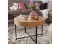 Produktbild: Couchtisch Rund Ø70cm Stauraum Skandinavisches Design Eiche Wohnzimmertisch Holz