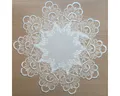 Produktbild: matches21 HOME & HOBBY Tischdecke Tischdeckchen INES Spitzenbordüre Vintage weiß Polyester Ø 30 cm (1-tlg), Pflegeleicht & waschbar bei 30 °C