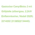 Produktbild: Gaskocher Camp'Bistro 3 mit Grillplatte (silber/grau, 2,2kW Einflammkocher, Mode