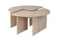Produktbild: Hanah Home Eleganter Couchtisch, Ø90 cm, Höhe 41 cm | 100% melaminbeschichtete Spanplatte, 18 mm dick | stilvolle Travertin-Marmoroberfläche für Moderne Wohnräume