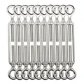 Produktbild: TooTaci M5 Seilspanner Edelstahl, 10 Stück O-O Spannschlösser mit Haken & Öse, 304 Edelstahl Drahtspanner Stahlseil Seilspanngarnitur – Zaunspanner für Rankhilfe, Gartendraht, Seilsystem