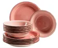 Produktbild: Tafelservice Geschirr 12 tlg Bel Tempo koralle Keramik 6 Personen