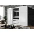 Produktbild: magicGlas Schwebetürenschrank mit TV-Element Weiß, Höhe:236 cm, Schließdämpfung:ohne Schließdämpfung - Weiß