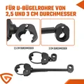 Produktbild: Strap Rahmenhalter kurz lang Ø 25+30mm für Fahrradträger Verstellbarer Aluminium