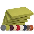 Produktbild: sunnypillow 4er Set Stuhlkissen mit Bindebänder - 40 x 40 x 5 cm - Sitzkissen Outdoor für Stühle/Bänke - Polsterauflage Sitzauflage Gartenkissen für Garten viele Farben zur Auswahl - Grün
