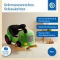 Produktbild: Bieco Plüsch Schaukeltier Traktor 60 cm | Kinder Schaukelstuhl mit Sicherheitsgurt | Baby Schaukel | Schaukel Kleinkind | Schaukeltier Baby Zimmer | Baby Schaukelwippe ab 9 Monate | Schaukelpferd Holz