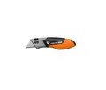 Produktbild: Fiskars Pro Kompaktes Universal-Klappmesser, Länge 12 cm, Rostfreier Stahl/Kunststoff, Schwarz/Orange, CarbonMax, 1062939