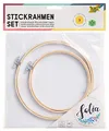 Produktbild: folia 23401 - Stickrahmen Set, 2 Stück, Durchmesser ca. 15 und 20 cm, mit Aida-Stoff