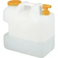 Produktbild: Relaxdays - Wasserkanister mit Hahn, 25 Liter, Kunststoff bpa-frei, Weithals Deckel, Griff, Camping Kanister, weiß/orange