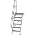 Produktbild: Günzburger Steigtechnik - Treppe Mit Plattform 60° Stufenbreite 600 Mm 6 Stufen Aluminium Geriffelt - 600366