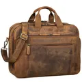 Produktbild: STILORD Herren-Businesstasche aus Leder braun - große 15,6 Zoll Laptoptasche - Männer-Aktentasche - Vintage Umhängetasche aus Rindsleder Nelson