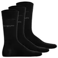 Produktbild: bugatti Herren Socken, 3er Pack - Socks Soft Cotton Uni Basic Schwarz 43-46